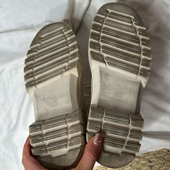 Guess Gwfornia Chunky Ivory Combat Boots. Size 9. - Picture 8 of 12